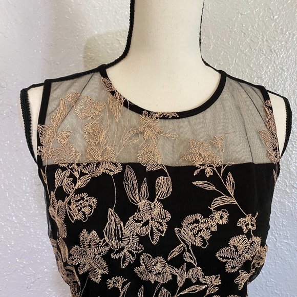 J. Taylor ~ Black and Gold Embroidered Dress ~ 10 - Picture 2 of 7